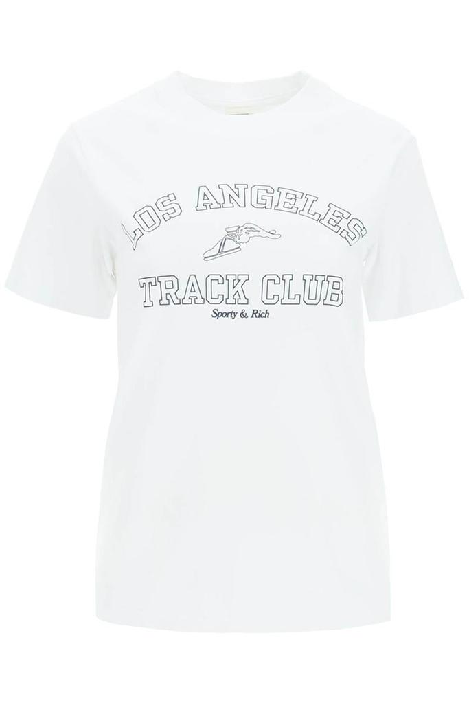 Sporty rich track club cotton t-shirt商品第1张图片规格展示