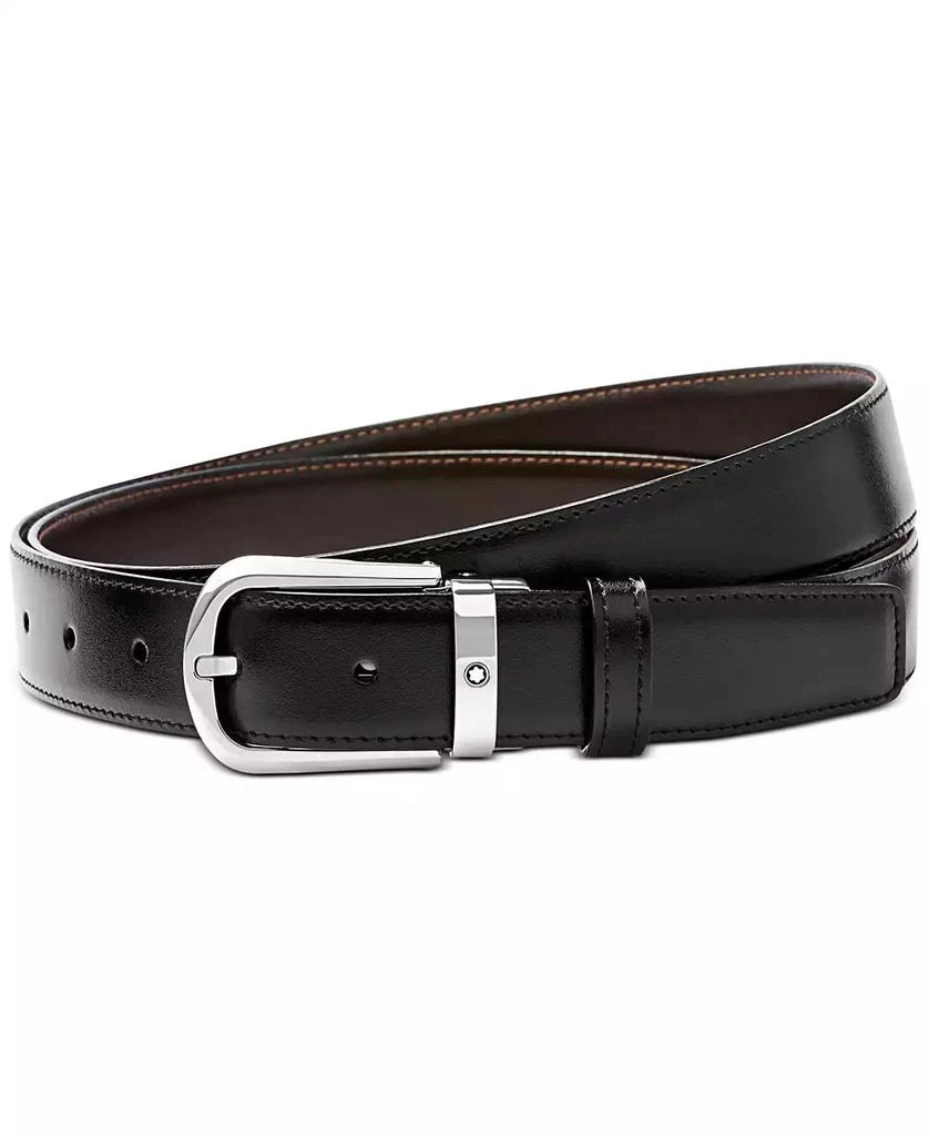 商品MontBlanc|Men's Horseshoe Buckle Reversible Leather Belt,价格¥2900,第1张图片