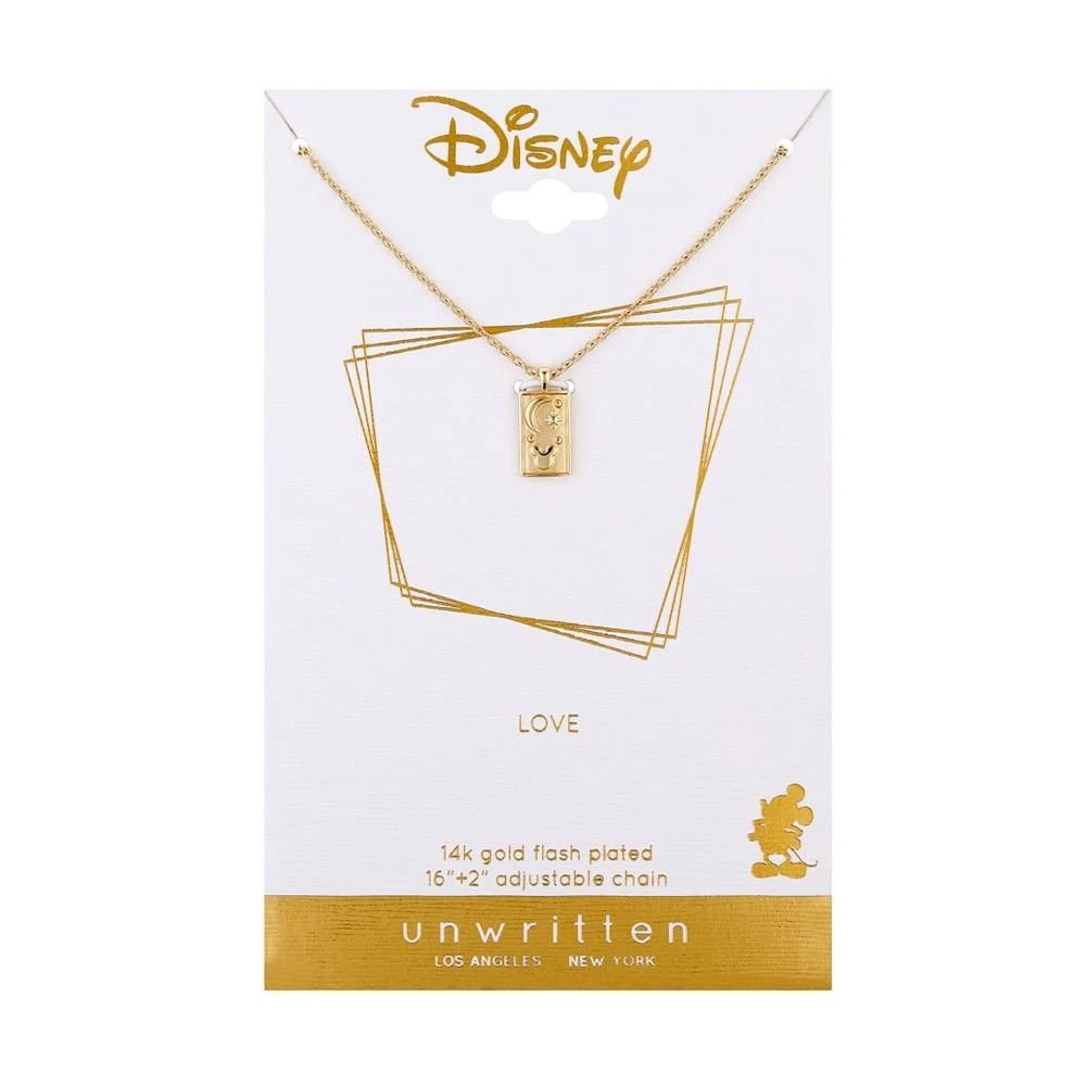 商品Unwritten|14K Gold Flash-Plated Brass Mickey Mouse "I Love You To The Moon and Back" Pendant Necklace with Extender,价格¥300,第3张图片详细描述