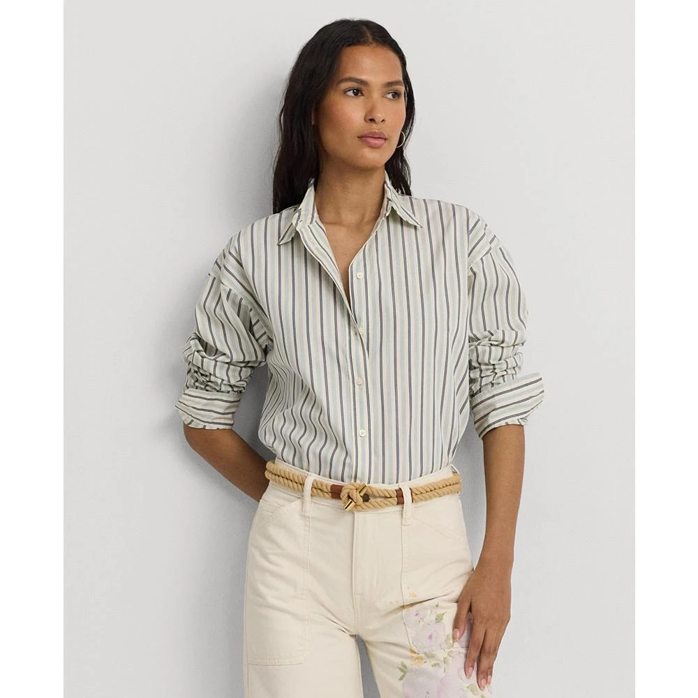 商品Ralph Lauren|Women's Cotton Striped Shirt, Regular & Petite,价格¥262,第1张图片