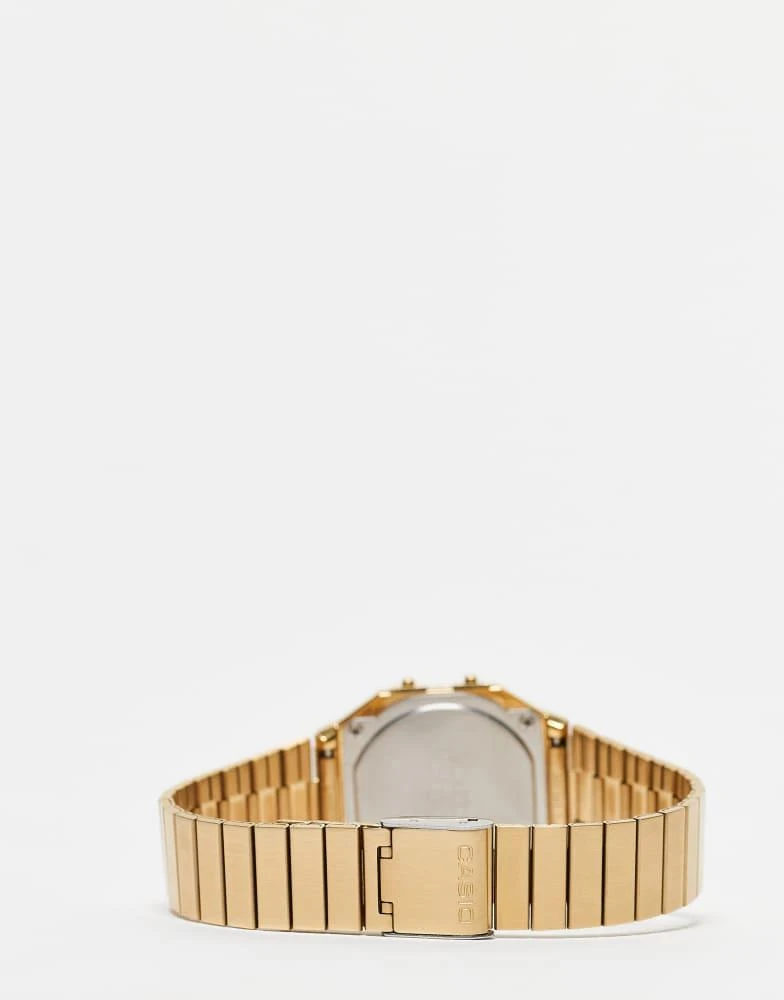 商品Casio|Casio A700 minimal vintage stainless steel watch in light gold,价格¥679,第3张图片详细描述