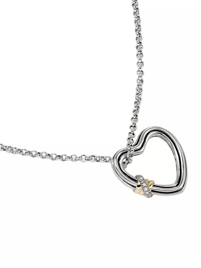 商品John Hardy|Bamboo Sterilng Silver, 14K Yellow Gold & 0.03 TCW Diamond Heart Pendant Necklace,价格¥5931,第3张图片详细描述