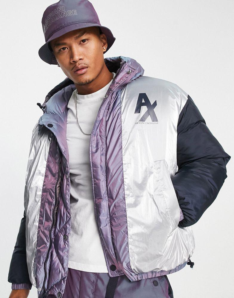 商品Armani Exchange|Armani Exchange reversible puffer coat in purple,价格¥2522,第6张图片详细描述