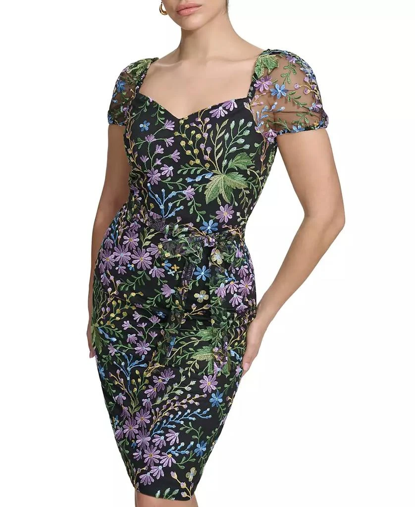 商品Kensie|kensi Women's Floral Embroidered Mesh Dress,价格¥412,第3张图片详细描述