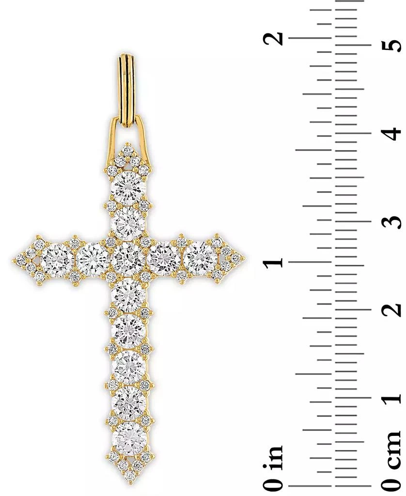 商品Esquire Men's Jewelry|Cubic Zirconia Cross Pendant in 14k Gold-Plated Sterling Silver, Created for Macy's,价格¥1076,第3张图片详细描述