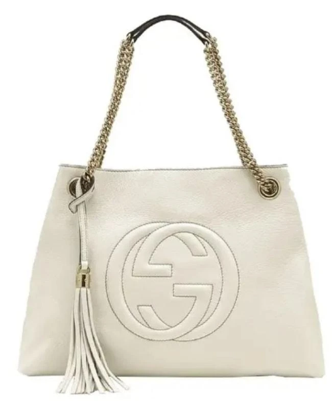 商品Gucci|Gucci Soho White Leather with Tassle Women's Shoulder Bag 536196 A7M0G 9522,价格¥16009,第1张图片