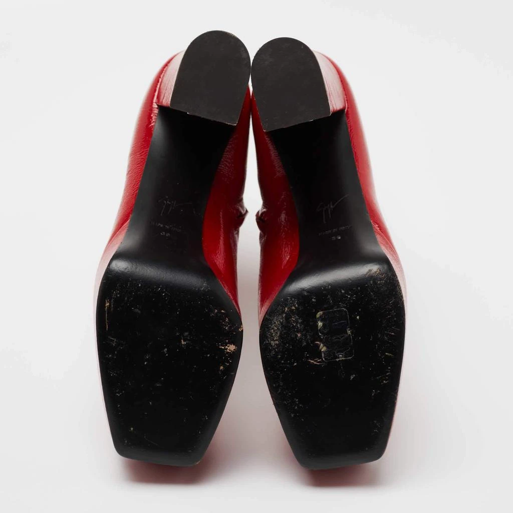 Giuseppe Zanotti Red Leather Morgana Square Toe Ankle Boots Size 39 商品