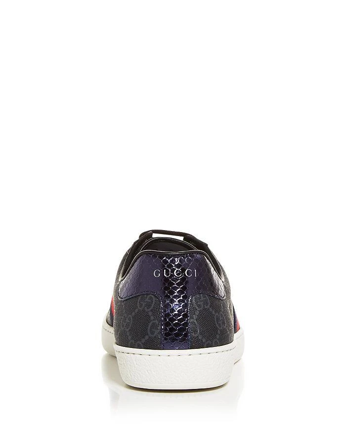 商品Gucci|Men's Monogram Low Top Leather Trim Sneakers,价格¥6106,第3张图片详细描述