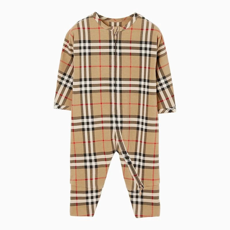 商品Burberry|Beige romper suit and cap set,价格¥2394,第2张图片详细描述