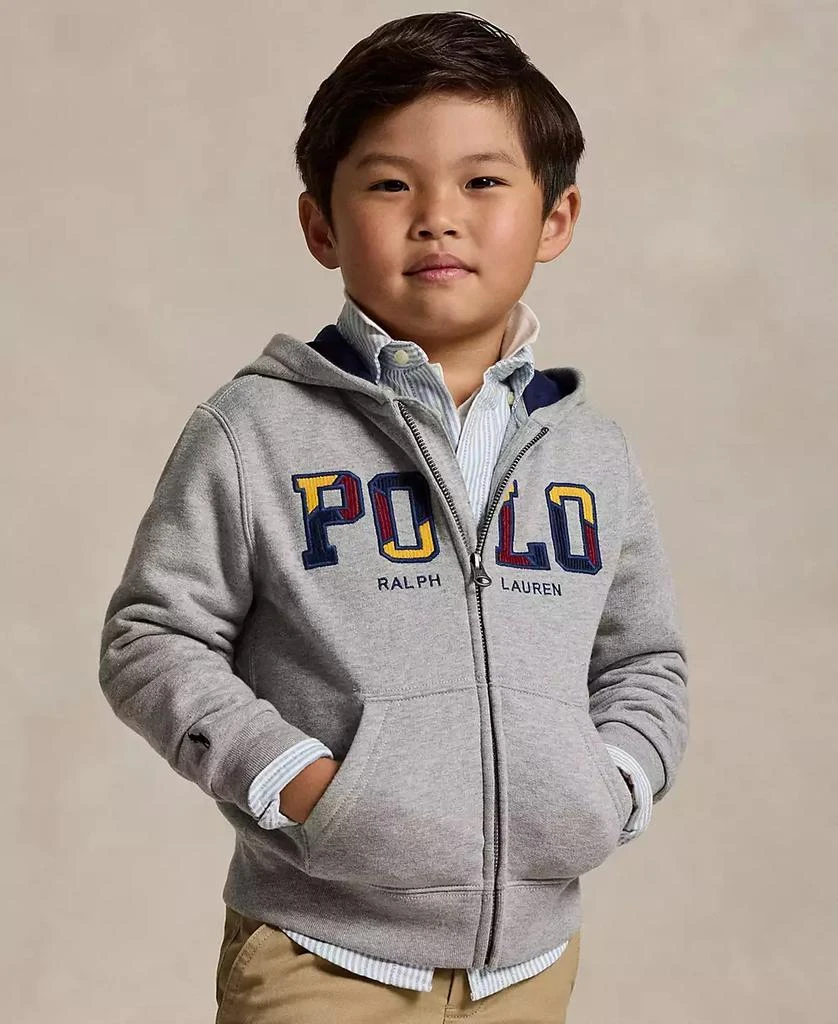 商品Ralph Lauren|Toddler and Little Boys Corduroy-Logo Fleece Full-Zip Hoodie,价格¥395,第1张图片