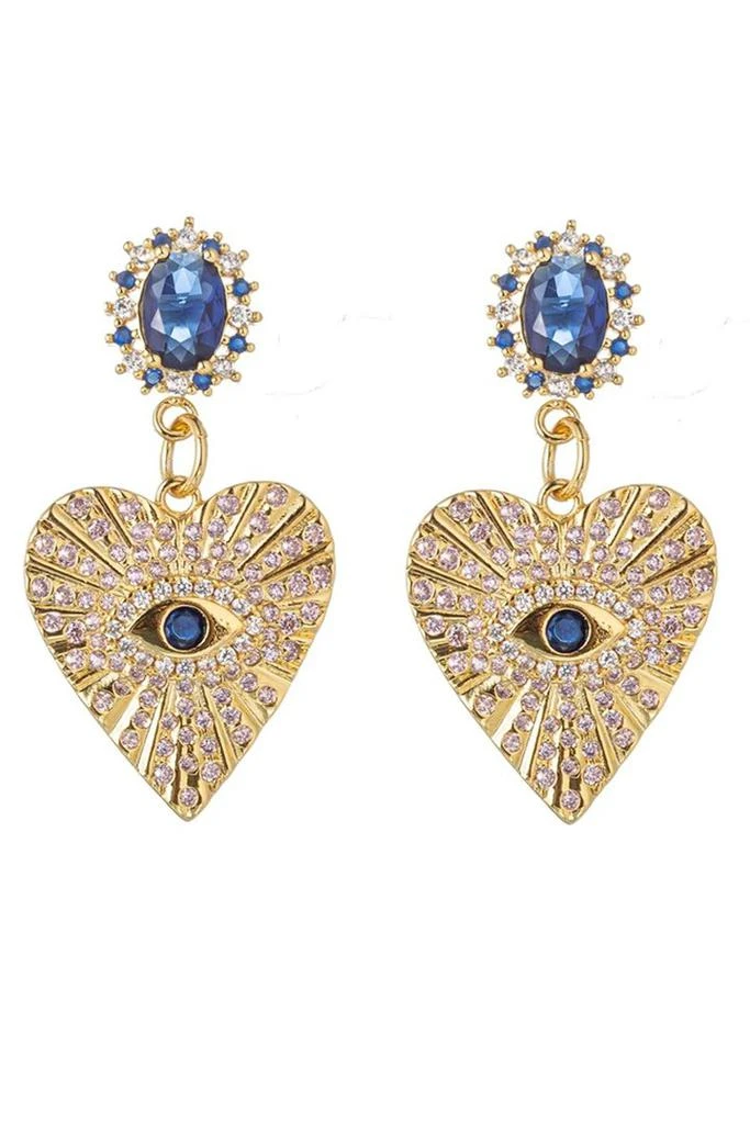 商品Eye Candy LA|Corazón Statement Earrings - Blue,价格¥275,第1张图片