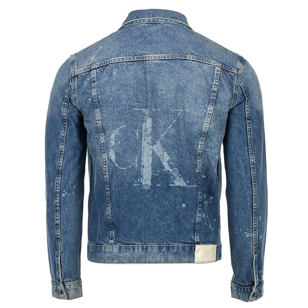 商品Calvin Klein|Calvin Klein Men's Essential Trucker Lantern Jean Jacket,价格¥175,第3张图片详细描述