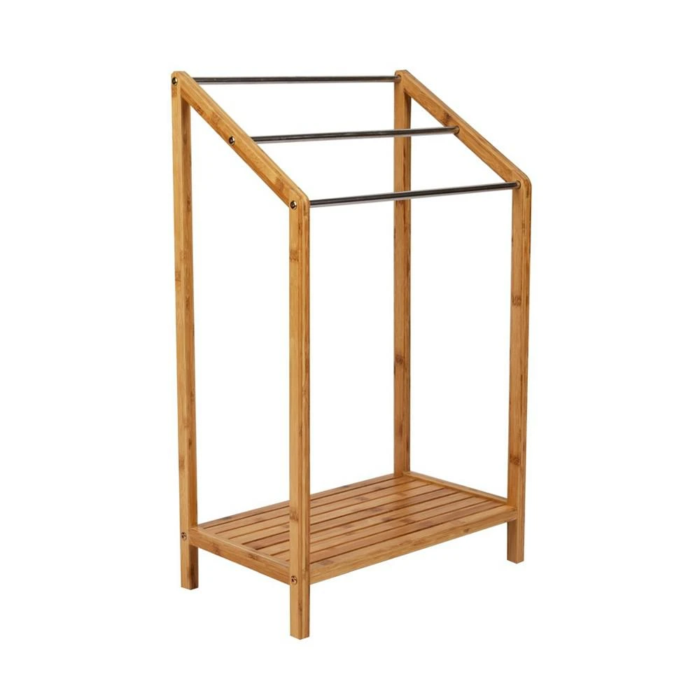 商品Mind Reader|3 Tier Freestanding Towel and Sheet Drying Rack with Bottom Shelf, Quilt Stand,价格¥666,第2张图片详细描述