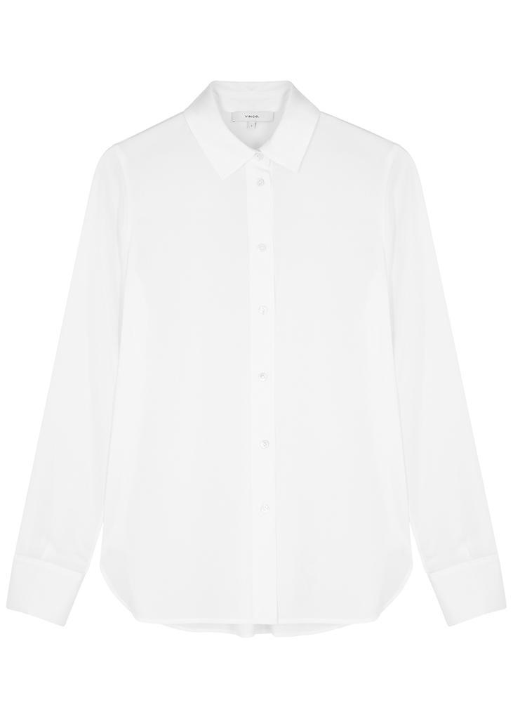 商品Vince|White stretch-silk shirt,价格¥2240,第1张图片