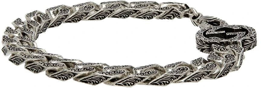 商品Gucci|Silver Interlocking G Bracelet,价格¥5183,第3张图片详细描述