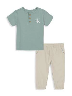 商品Calvin Klein|Baby Boy’s 2-Piece Tee & Pants Set,价格¥199,第1张图片