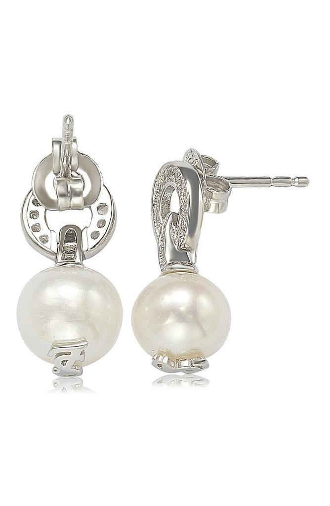 商品Suzy Levian|Sterling Silver 8mm Freshwater Pearl & Created Sapphire Circle Drop Earrings,价格¥745,第4张图片详细描述