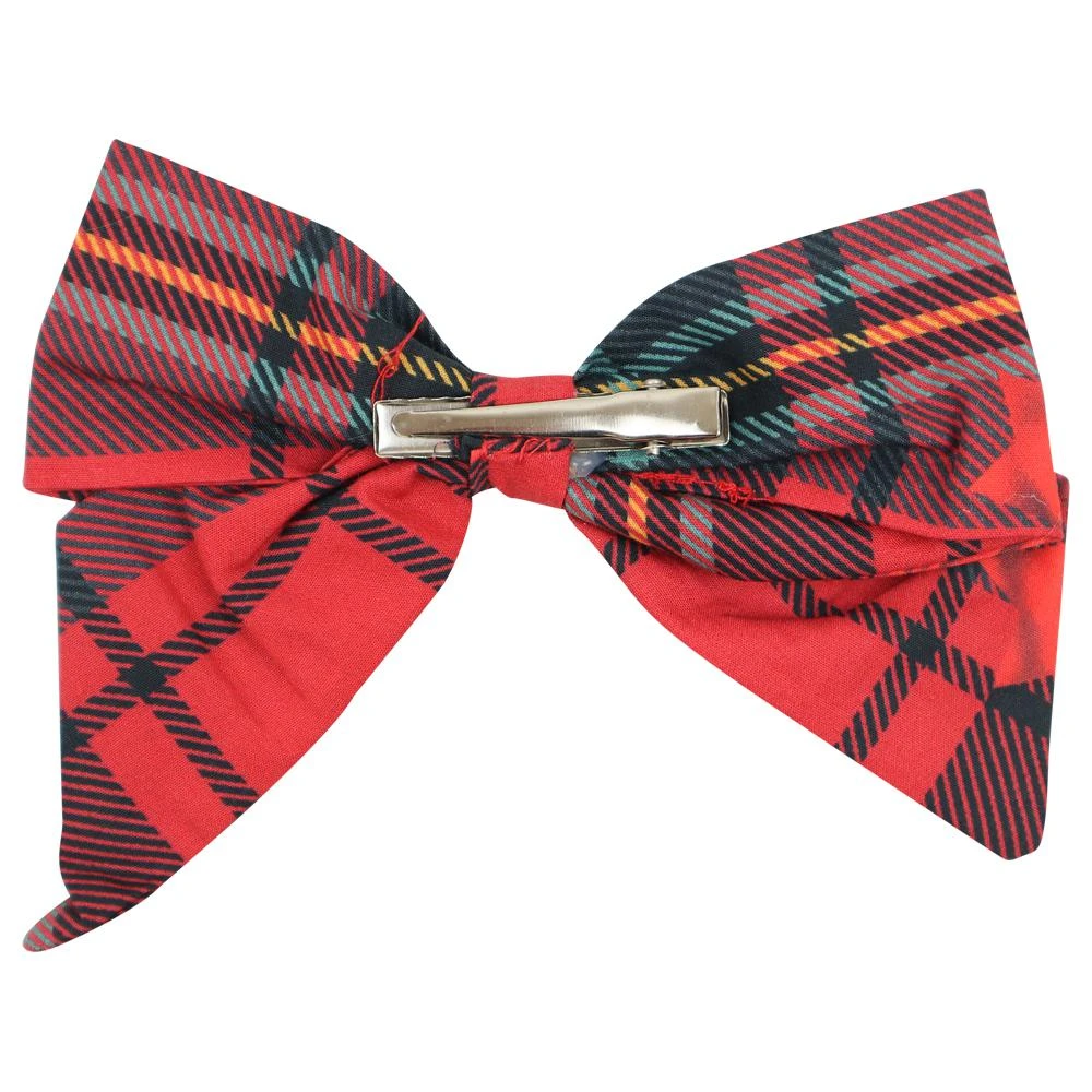 商品Caramelo Kids|Red Tartan Bow Dress & Hairclip Set,价格¥248,第5张图片详细描述