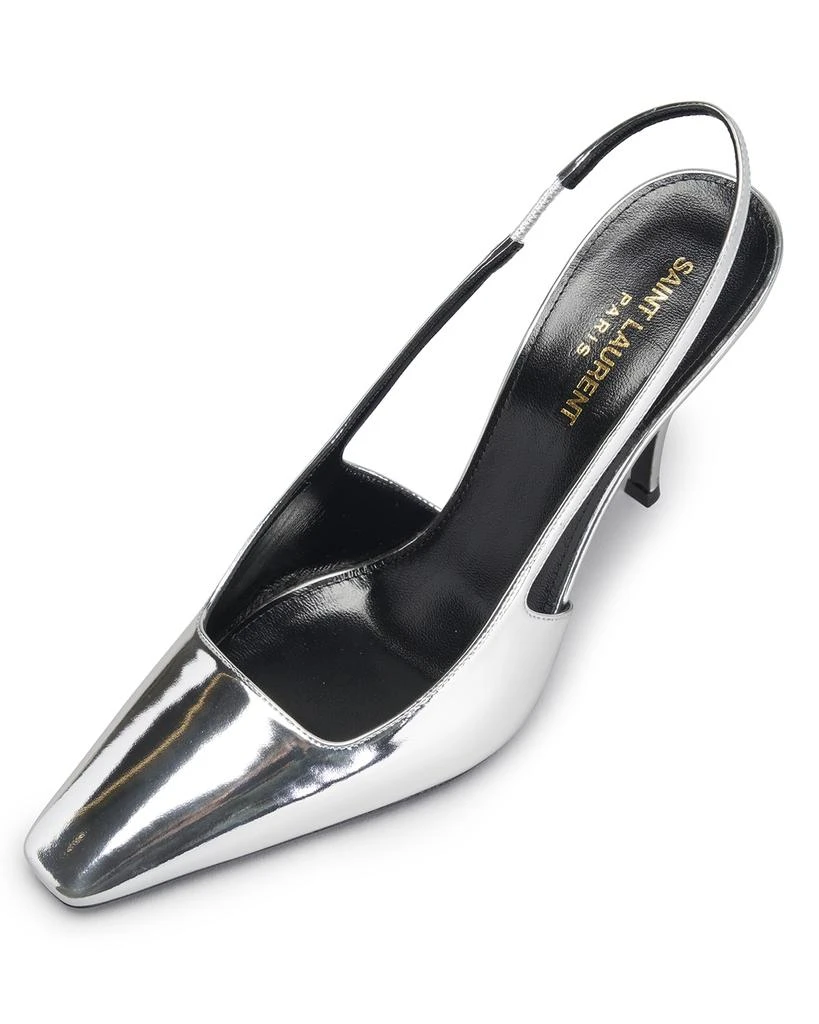 商品Yves Saint Laurent|Blade Metallic Slingback Pumps,价格¥8108,第4张图片详细描述