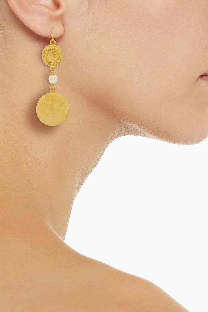 商品BEN-AMUN|24-karat gold-plated faux pearl earrings,价格¥291,第2张图片详细描述