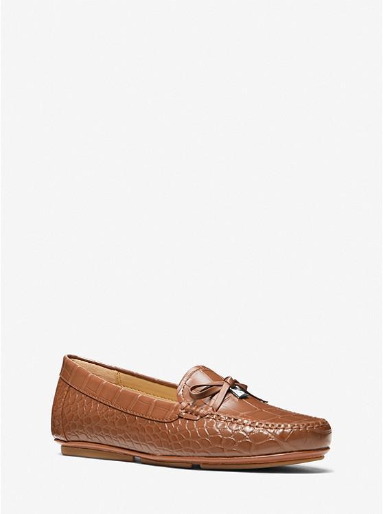 Juliette Crocodile Embossed Faux Leather Loafer商品第1张图片规格展示