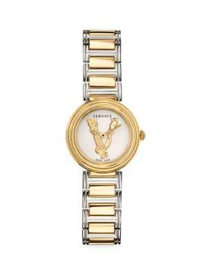 商品Versace|28MM Two Tone Stainless Steel Bracelet Watch,价格¥3669,第1张图片