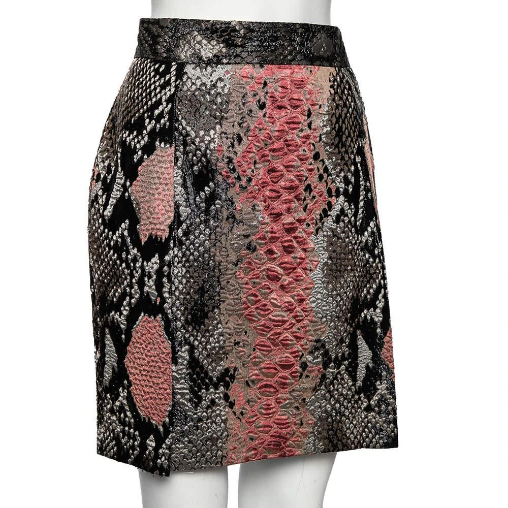 商品[二手商品] Gucci|Gucci Multicolor Metallic Knit Textured Snakeskin Printed Mini Skirt M,价格¥1340,第2张图片详细描述