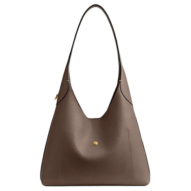 商品[国内直发] Coach|蔻驰 Brooklyn 28 品牌徽标磁性开合 天然颗粒纹皮革 手提单肩包 大号 女款 深石灰色,价格¥2612,第3张图片详细描述