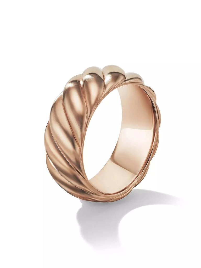 商品David Yurman|Sculpted Cable Contour Band Ring in 18K Rose Gold, 9MM,价格¥22851,第3张图片详细描述