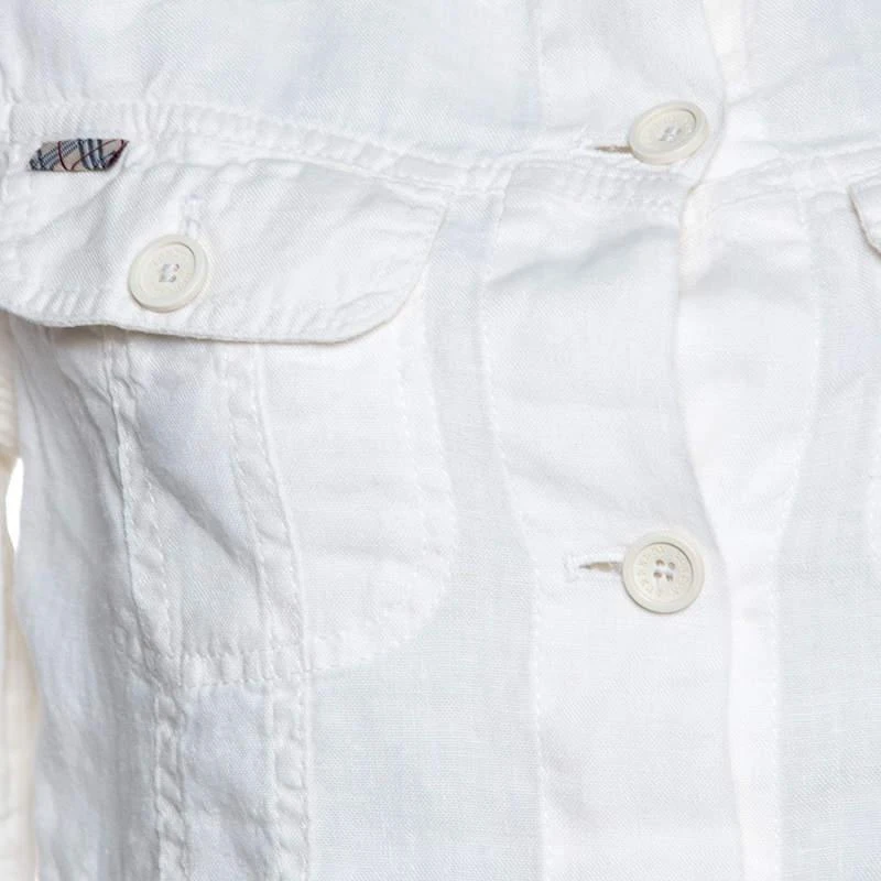 商品[二手商品] Burberry|Burberry Off White Linen Pocket Detail Button Front Shirt S,价格¥2175,第4张图片详细描述