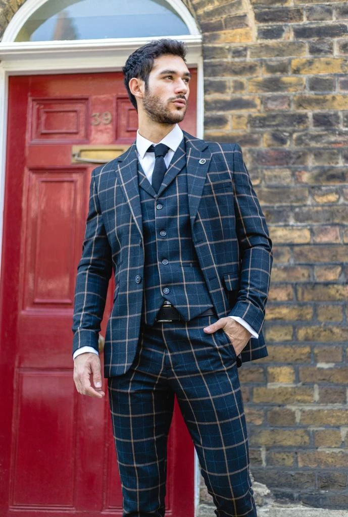 商品TruClothing|AK-15 Herringbone Tweed 3 Piece Suit,价格¥1861,第2张图片详细描述