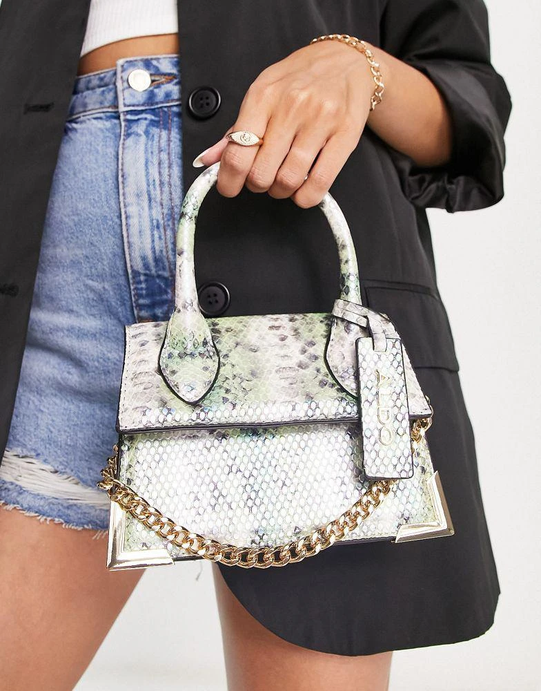 商品ALDO|ALDO Pythonia mini bag with chain in green snake,价格¥428,第2张图片详细描述