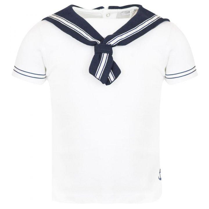 White & Navy T Shirt & Shorts Sailor Set商品第3张图片规格展示