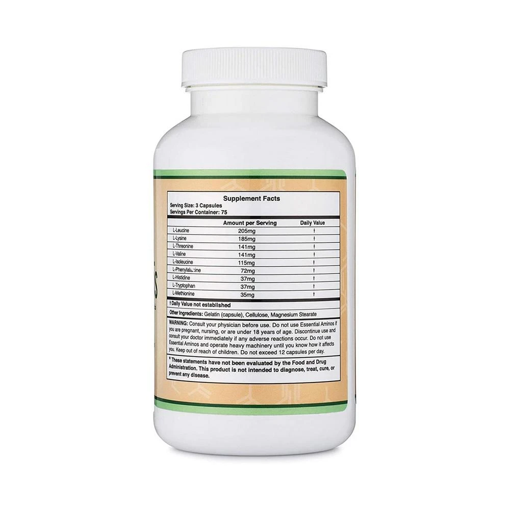 商品Double Wood Supplements|Essential Amino Acids - 225 capsules,价格¥149,第3张图片详细描述