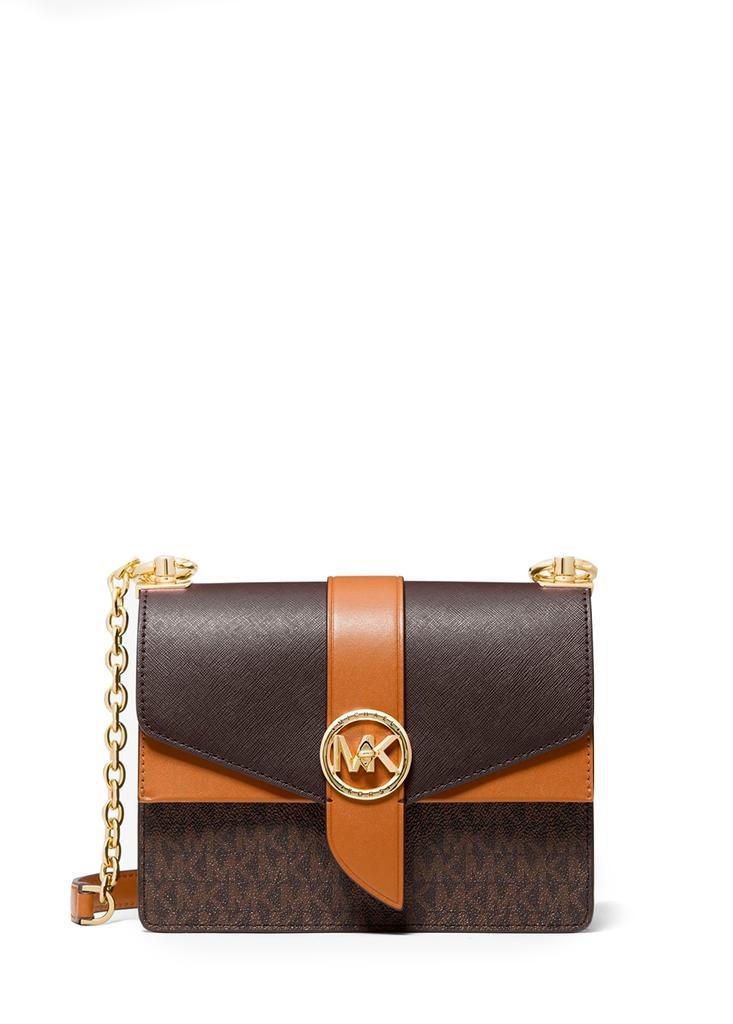 商品Michael Kors|Greenwich small color-block logo and saffiano leather crossbody bag,价格¥2368,第1张图片