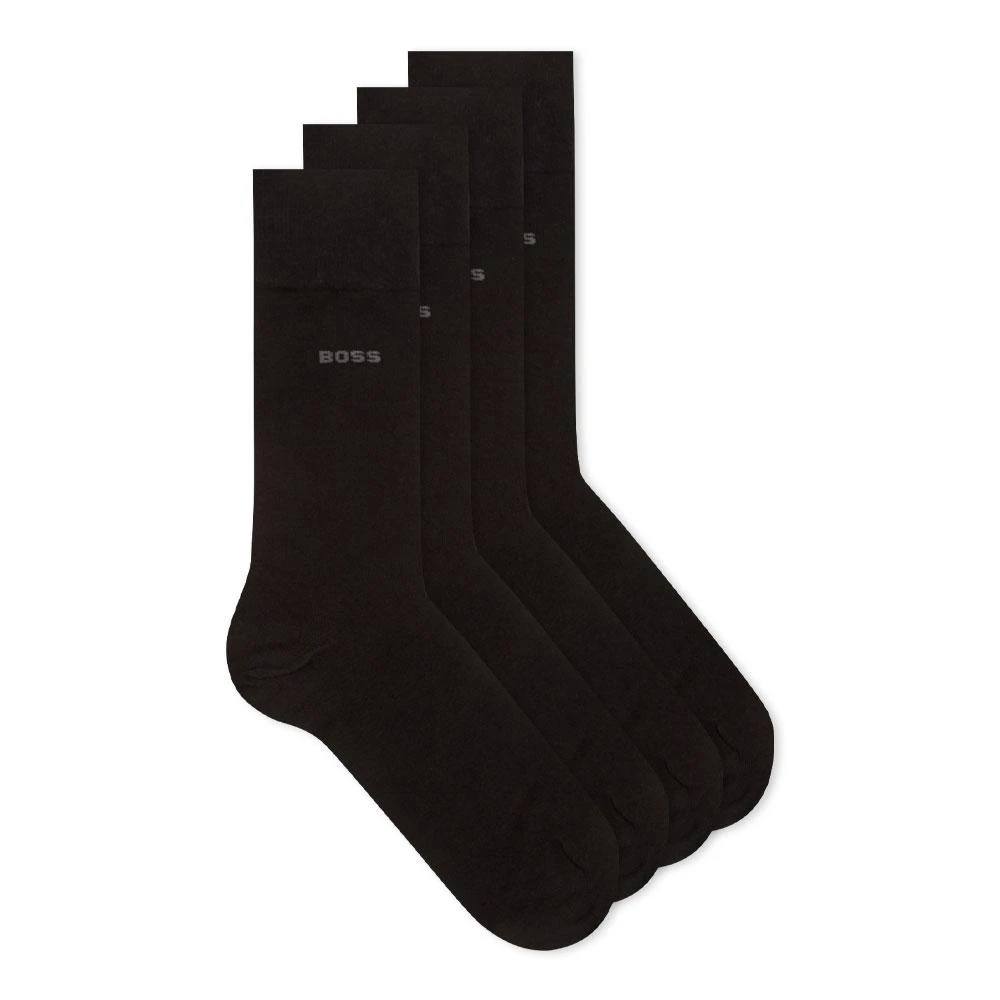 商品Hugo Boss|BOSS Socks 2 Pack - Black,价格¥129,第1张图片