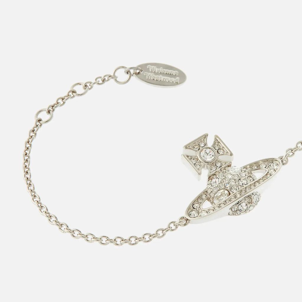 Vivienne Westwood Francette Relief Silver-Tone Cubic Zirconia Bracelet商品第2张图片规格展示