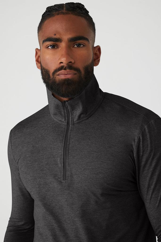 Alo Conquer 1/4 Zip Reform Long Sleeve - Dark Heather Grey