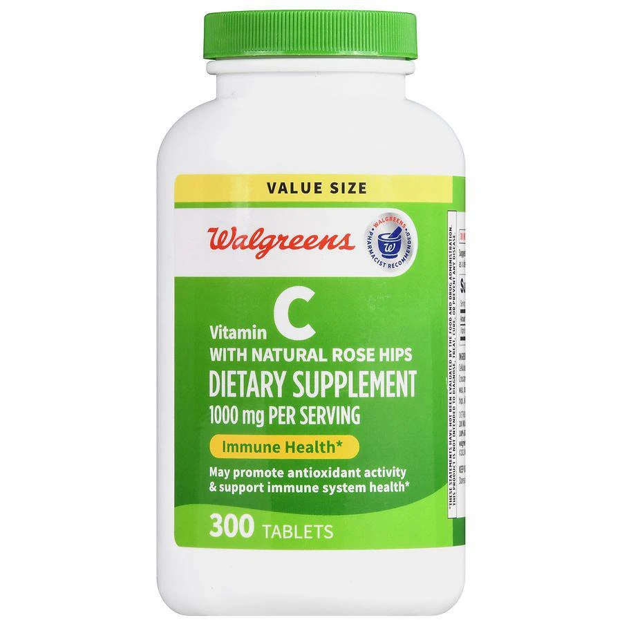 商品Walgreens|Vitamin C with Natural Rose Hips 1000 mg Tablets,价格¥208,第2张图片详细描述