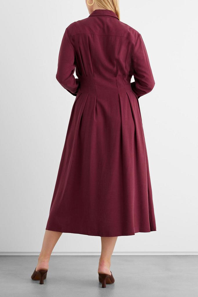 Charlotte pleated Lyocell-blend midi shirt dress商品第3张图片规格展示