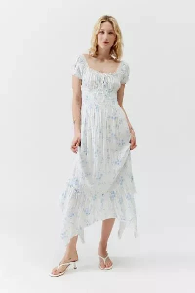 商品Kimchi Blue|Kimchi Blue Suki Floral Smocked Midi Dress,价格¥567,第1张图片