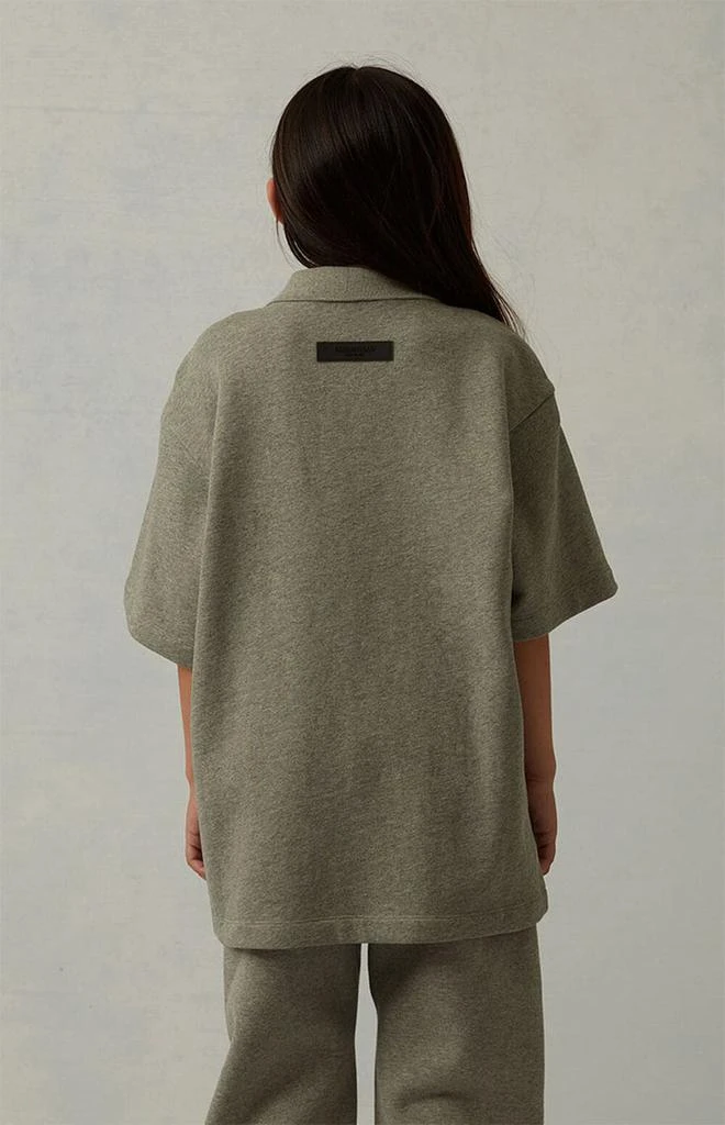 商品Essentials|Dark Oatmeal Short Sleeve Polo Sweatshirt,价格¥167,第4张图片详细描述