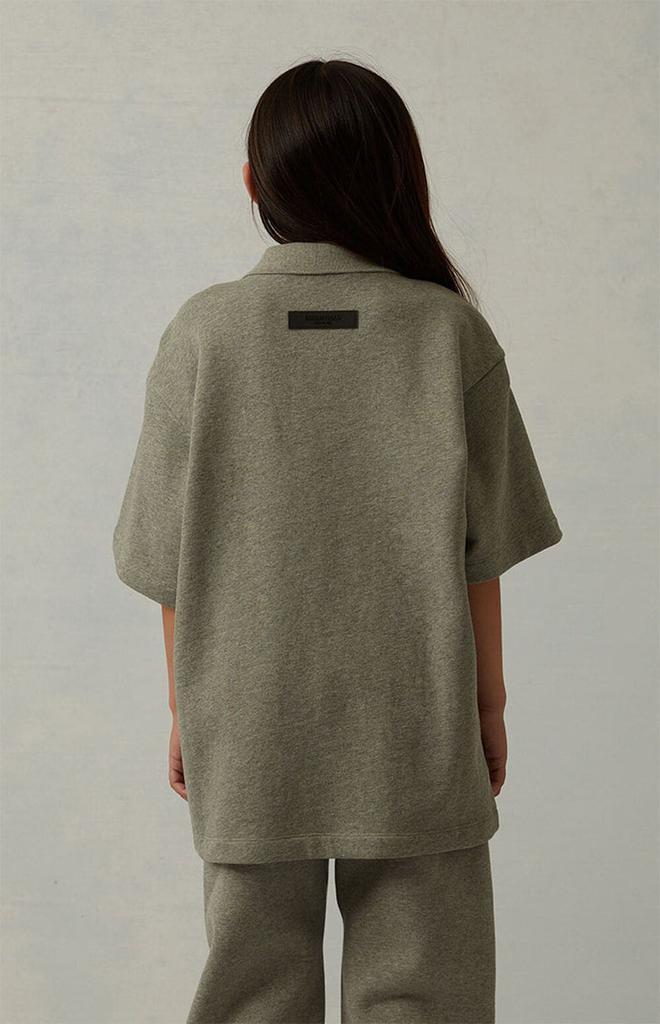 商品Essentials|Dark Oatmeal Short Sleeve Polo Sweatshirt,价格¥149,第6张图片详细描述