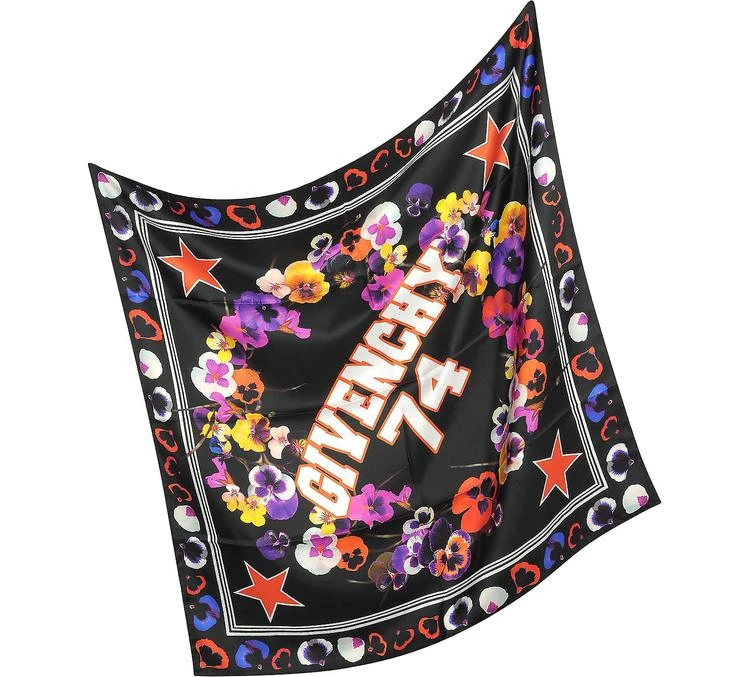 商品Givenchy|Givenchy 74 Floral Print Silk Square Scarf,价格¥1278,第2张图片详细描述