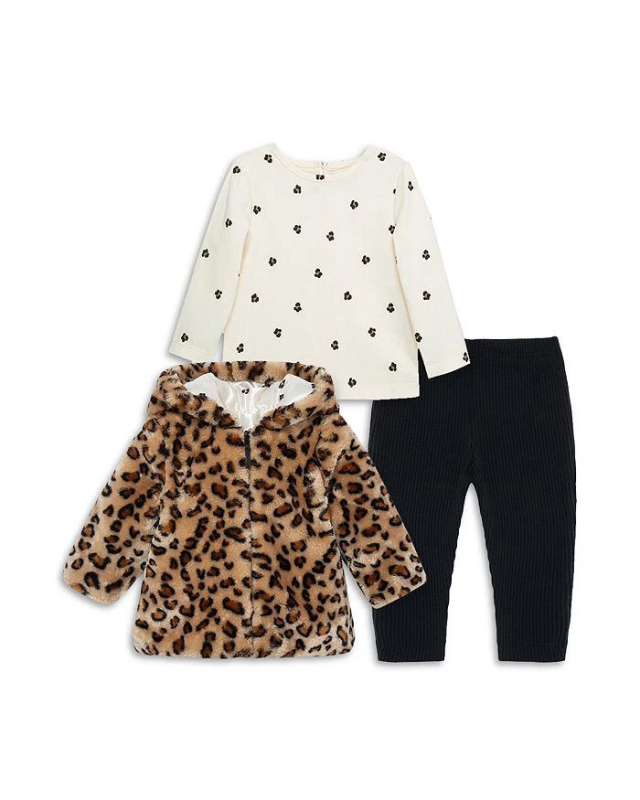 商品Little Me|Girls' Faux Fur Leopard Jacket, Top & Leggings Set - Baby  ,价格¥382,第1张图片