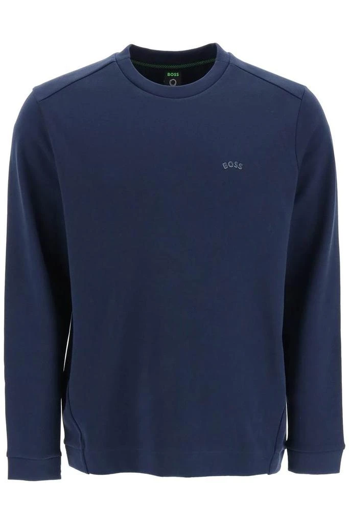 商品Hugo Boss|Boss curved logo crew-neck sweatshirt,价格¥718,第1张图片