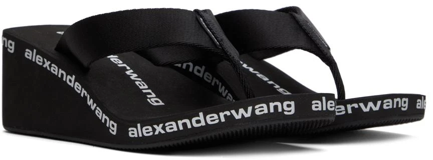 商品Alexander Wang|Black AW Wedge Flip Flop Sandals,价格¥2121,第4张图片详细描述