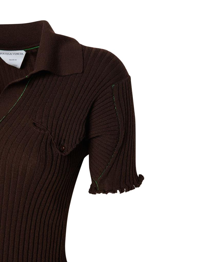 Wool Rib Knit Polo Sweater商品第3张图片规格展示
