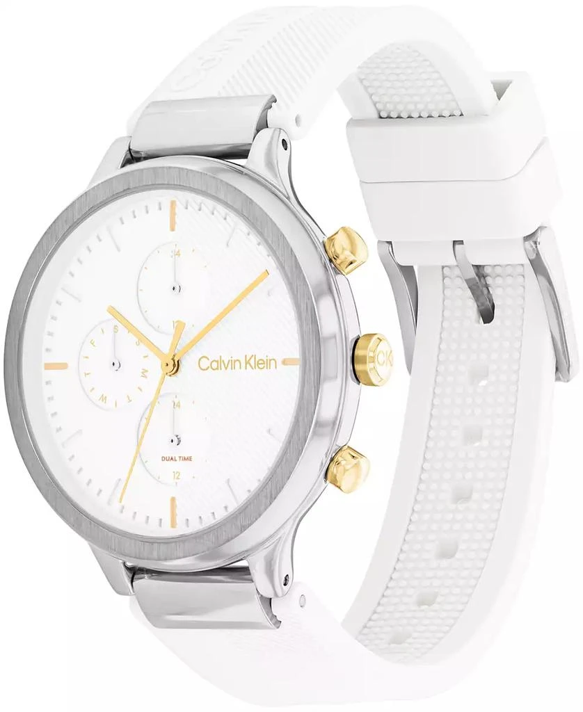 商品Calvin Klein|Women's Multifunction White Silicone Strap Watch 38mm,价格¥838,第2张图片详细描述