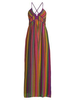 商品ba&sh|Romane Multi Striped Silk Blend Maxi Dress,价格¥1539,第3张图片详细描述